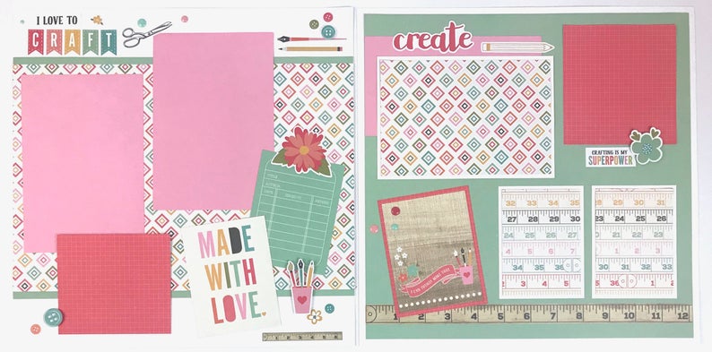 12x12 Made With Love, Crafting Layout Instructions, Digital Download