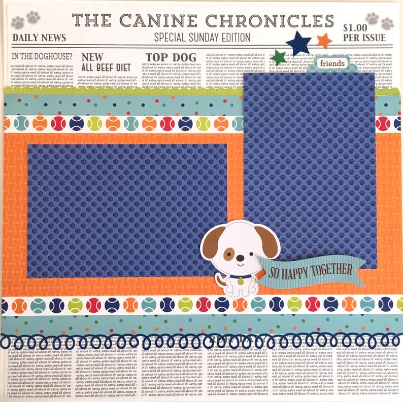 12x12 Puppy Love Dog Scrapbook Layout Instructions ONLY